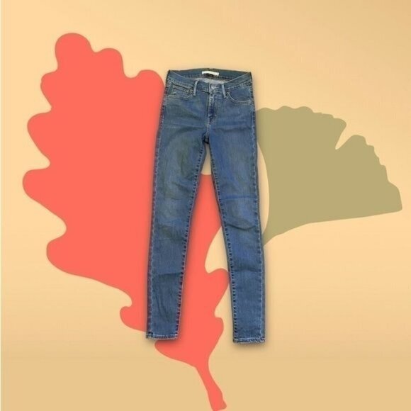 Levi’s 720 High Rise Super Skinny Jeans in Interstellar Indigo Medium Wash 25 - Picture 2 of 9